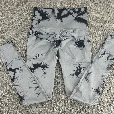 Tie-Dye Yoga Pants, High-Waist Peach Butt Effect - 4