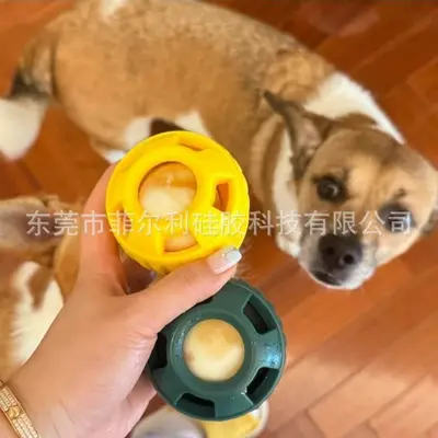 Foreign Trade Cross-Border Dog Filled Slow Feeder Dog Treat Dispensing Toy Ball, Interactive Chew & Lick Treat Toy Ball