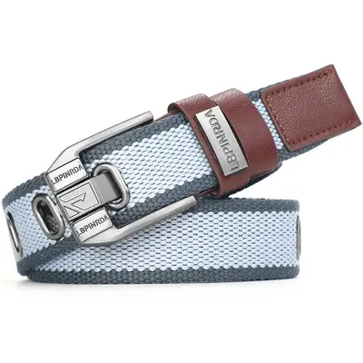 Canvas belt with pin buckle for men, student fashion youth style versatile denim belt, military training extended fabric belt for women