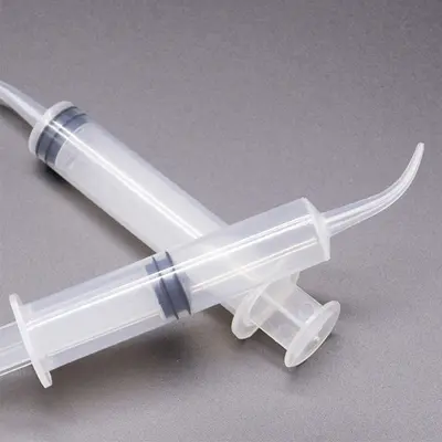 12 ml Kavisli Kafa Irrigator Ev Taşınabilir Tek Kullanımlık Diş Şırınga Diş Temizleme Ağız Sulama Aracı - 5