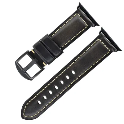 Apple Watch 3/4/5/7/8/9/SE uyumlu gerçek deri kayış, vintage - 13