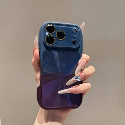 Gradient aurora dual-colour phone case, large window design, compatible iPhone 16-18 Pro M - 11