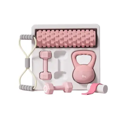 Women's Fitness Dumbbell Set 2.5 kg Pair with Kettlebell and Foam Roller