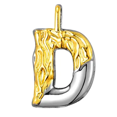 Copper micro-inlaid zircon necklace accessory, 26 English letters, without chain - 9