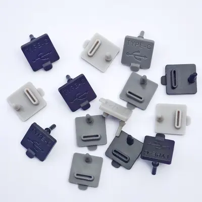 Type-C Silikon-Staubstöpsel mit Befestigungshaken, wasserdicht