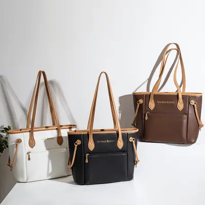 Foreign trade supply factory classic shopping bag oil-edge tote bag large multicolor mother bag for women large capacity shoulder bag