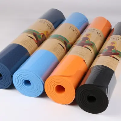TPE Fitness Yoga Mat, Solid Colour, 183x61x0.6 cm - 4