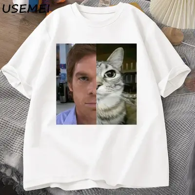 Dexter Morgan Cat Baumwoll-T-Shirt Kurzarm, europäische Größe