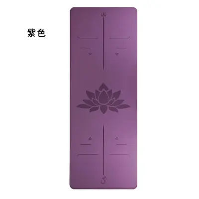Natural Rubber Yoga Mat with Alignment Lines, Non-Slip PU - 10
