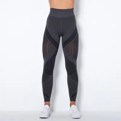 Gestreifte Yoga-Leggings, nahtlos, feuchtigkeitsabsorbierend - 10