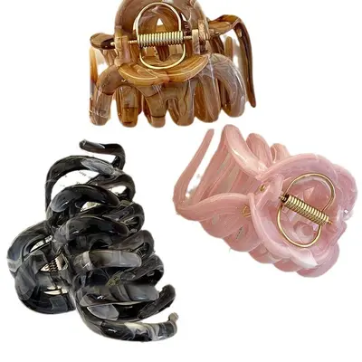 Super strong grip ~ Extra large ink pumpkin claw clip for women new premium back head shark hair clip summer 2024 hair accessories.
