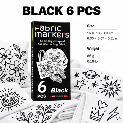 Dual-head fabric pen, UV-resistant, washable - 8