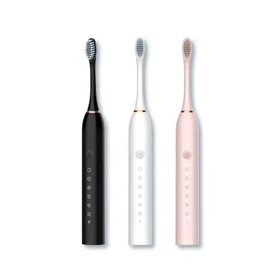 6-Speed Electric USB Toothbrush with Rinsing Function and Brush Head