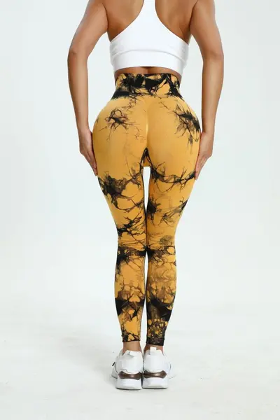 Nahtlose Batik-Yogahose, hohe Taille, schnelltrocknend - 8