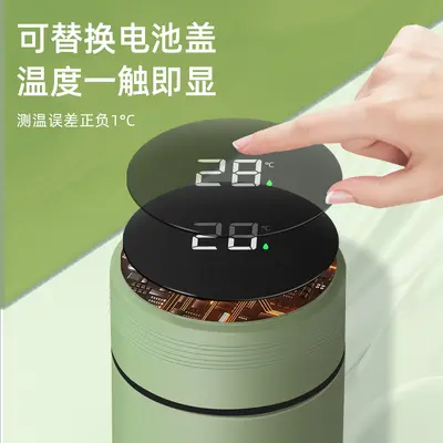 Insulated water bottle for women, elegant wholesale smart temperature indicator 316 stainless steel thermos cup, 304 special compact pocket cup. - 5
