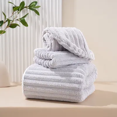 Candy-Streifen Saugfähiges Handtuchset Bad Haartrocknung - 7