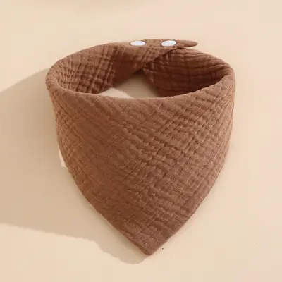 Baby Triangle Drool Bib, Four-Layer Cotton Gauze - 12