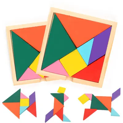 Çocukların sürekli değişen oyuncakları, çocukların ahşap grafik bilişsel tangram erken eğitim ekleme yapı taşları, sokak tezgahı oyuncakları - 2