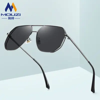 Polarized Large Frame Men's Sunglasses with UV Protection - 1