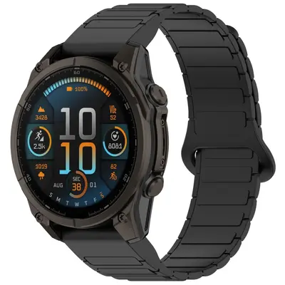 Two-Tone Magnetic Quick-Release Silicone Watch Strap for Garmin Fenix 5/6/7/8, 20/22/26mm Wristband