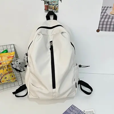 Korean Style Minimalist High School and College Backpack - 10
