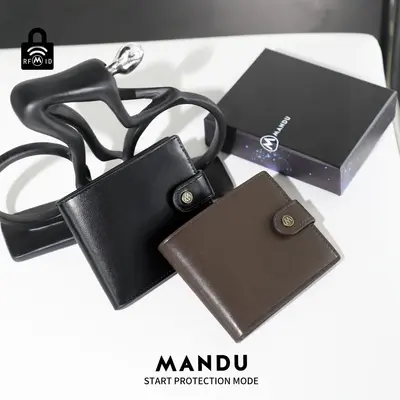 Men's Short Bifold Wallet with RFID Protection, Horizontal