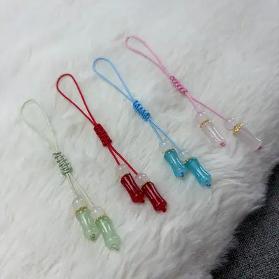 10B-5/6 Handmade Woven Rope Bag Decoration with Acrylic Pendant