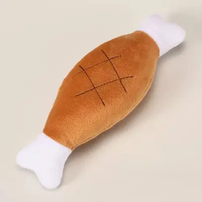 Plush Chicken Leg Dog Toy with Squeaker Durable - 5