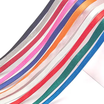 Shiny Polyester Strap Tape, 0.6-1.5 cm, Colored Elastic - 6
