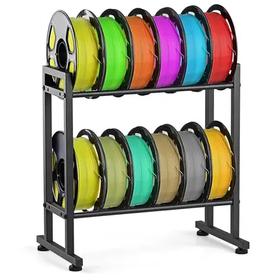 Masaüstü 3D yazıcı için iki katmanlı metal filament makara standı