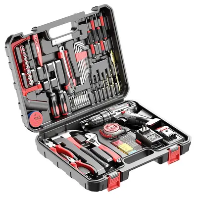 Lithium Electric Drill Tool Kit Set Household Multifunctional Hardware Electrician Carpentry Vehicle-mounted Repair Electric Tool Box Complete Set
