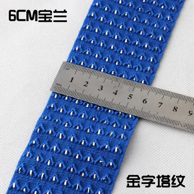 Thick Elastic Band, Wide Jacquard with Diagonal Plaid Pattern, Garment Waistband - 9