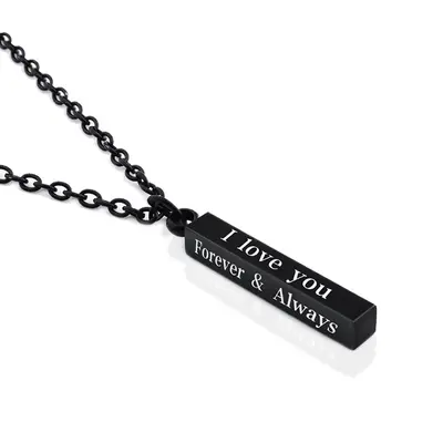 European and American love necklace stainless steel wish column couple pendant for men and women accessories necklace column Valentine's Day gift jewelry summer - 7
