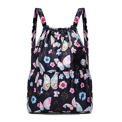 Floral Pleated Large-Capacity Foldable Women's Backpack, Travel - 13