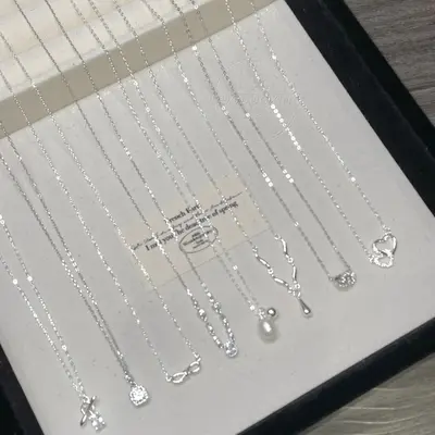 S925 gümüş inci kolye kadın, tasarımcı, minimalist - 3