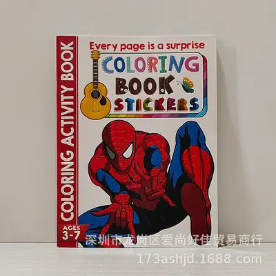 2-8 Yaş Çocuklar İçin Karton Boyama Kitabı, İngilizce Çıkartmalı Eğitici Kitap - 5
