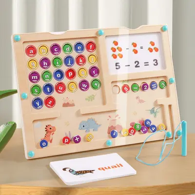 Montessori Magnetic Letters Bead Maze Brain Training Game