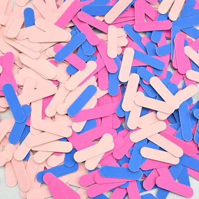 Disposable Mini Nail File Strips, 5 cm, Colorful