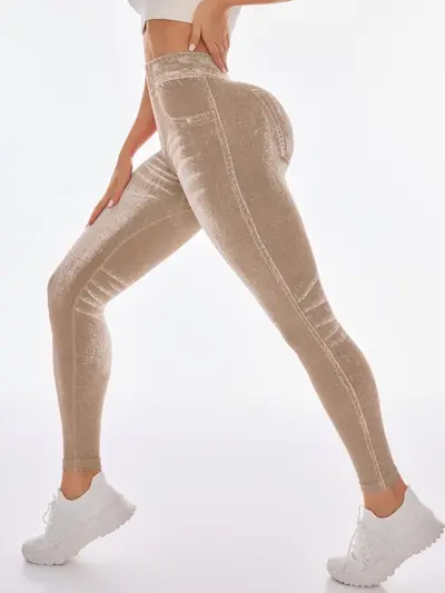 Seamless Back V-Waist Hip-Lifting Women's Yoga Pants, Quick-Dry - 8