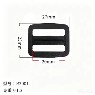 White Square and Rectangular Buckles, Black Plastic Square Buckle, Strap Adjusters - 9