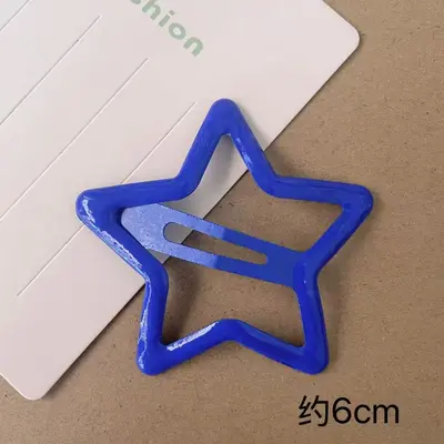 6CM Large Dopamine Candy Color Star Hair Clip Girls Side Bangs Hairpin BB Clip Teen Cute Clip - 12