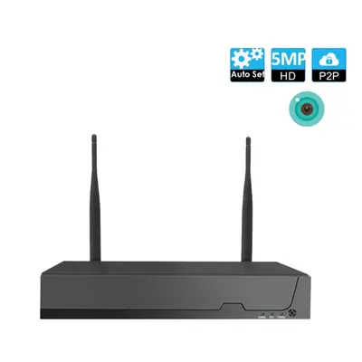 WiFi NVR video kaydedici, 8 kanal 5MP ONVIF