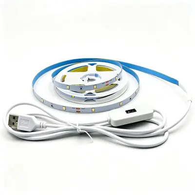 5V Single Color USB Light with Switch 2835 Warm White Light Strip Cabinet Wardrobe Lighting Decorative Linear Light