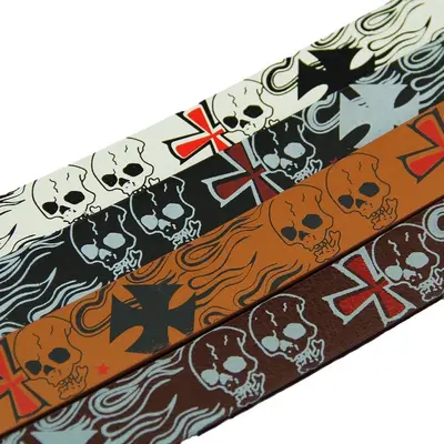 Popular cross-border pin buckle men's belt AliExpress belt European and American hip-hop skull casual pants belt manufacturer wholesale