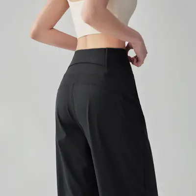 Kadın yüksek bel bol paça pilates koşu pantolonu, hızlı kuruyan - 1