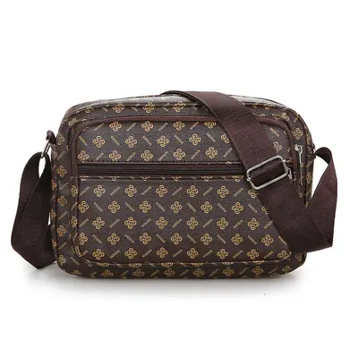 Women's Multi-Layer PU Leather Crossbody Bag, Elegant Shoulder Bag for Middle Age