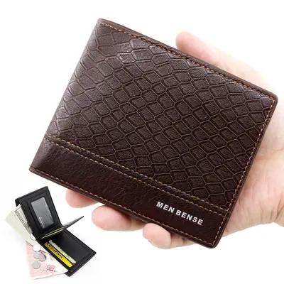 Menbense Men's Short Wallet, Snakeskin Pattern, Multi-Card Slots