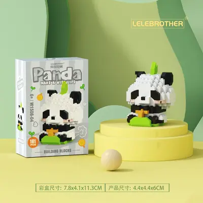 Kleiner-Panda-Figur Blindbox, Lego-kompatible Mikro-Bausteine - 12