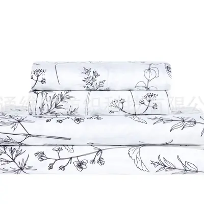 Weiou cross-border home textile Amazon eBay sheets and fitted sheets export plain printed four-piece sheet set