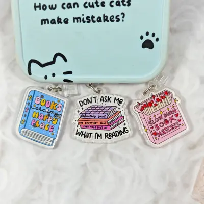Acrylic cartoon book dust plug pendant style